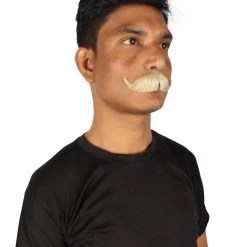 HPO Adult Men's Fake Imperial Human Hair Mustache | Multiple Color Options