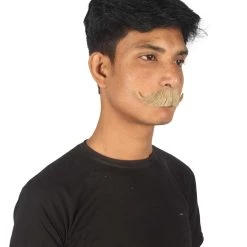 HPO Adult Men's Fake Imperial Human Hair Mustache | Multiple Color Options