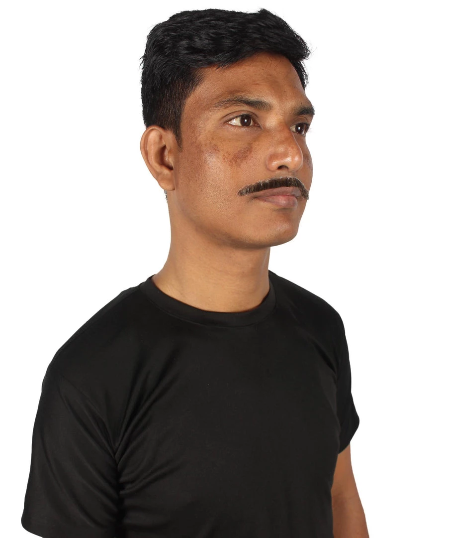 HPO Adult Men's Borat Fake Synthetic Hair Mustache | Multicolor Color Options