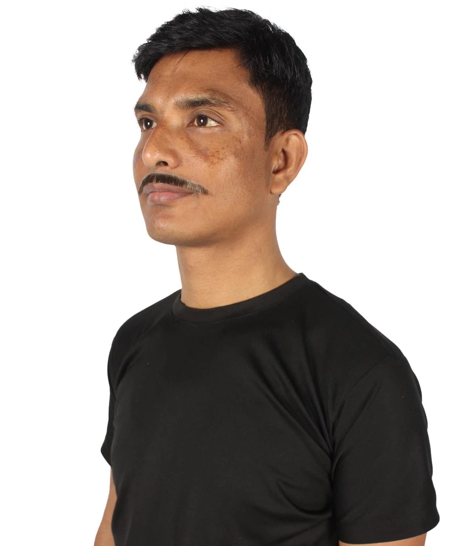 HPO Adult Men's Borat Fake Synthetic Hair Mustache | Multicolor Color Options