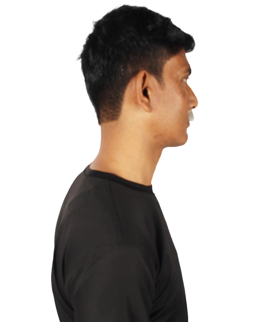 HPO Men's Human Hair Fake Mustache Cosplay Facial Hair Borat (Soft White)