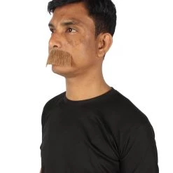 HPO Men's Human Hair Mustache Cosplay Facial Hair
