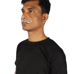 HPO Men's Human Hair Mustache Cosplay Facial Hair