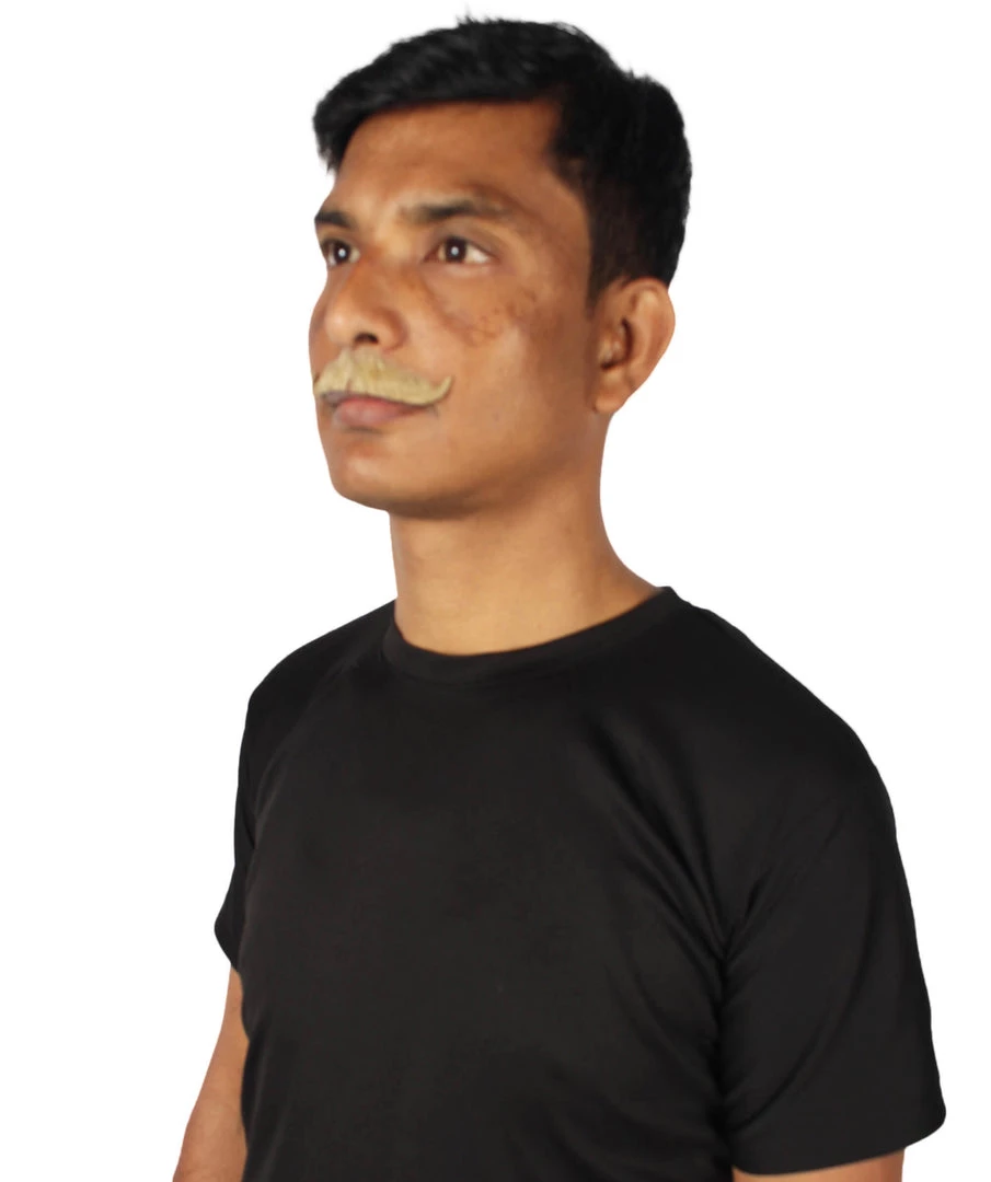 HPO Adult Men's Premium Imperial Fake Human Facial Hair Mustache