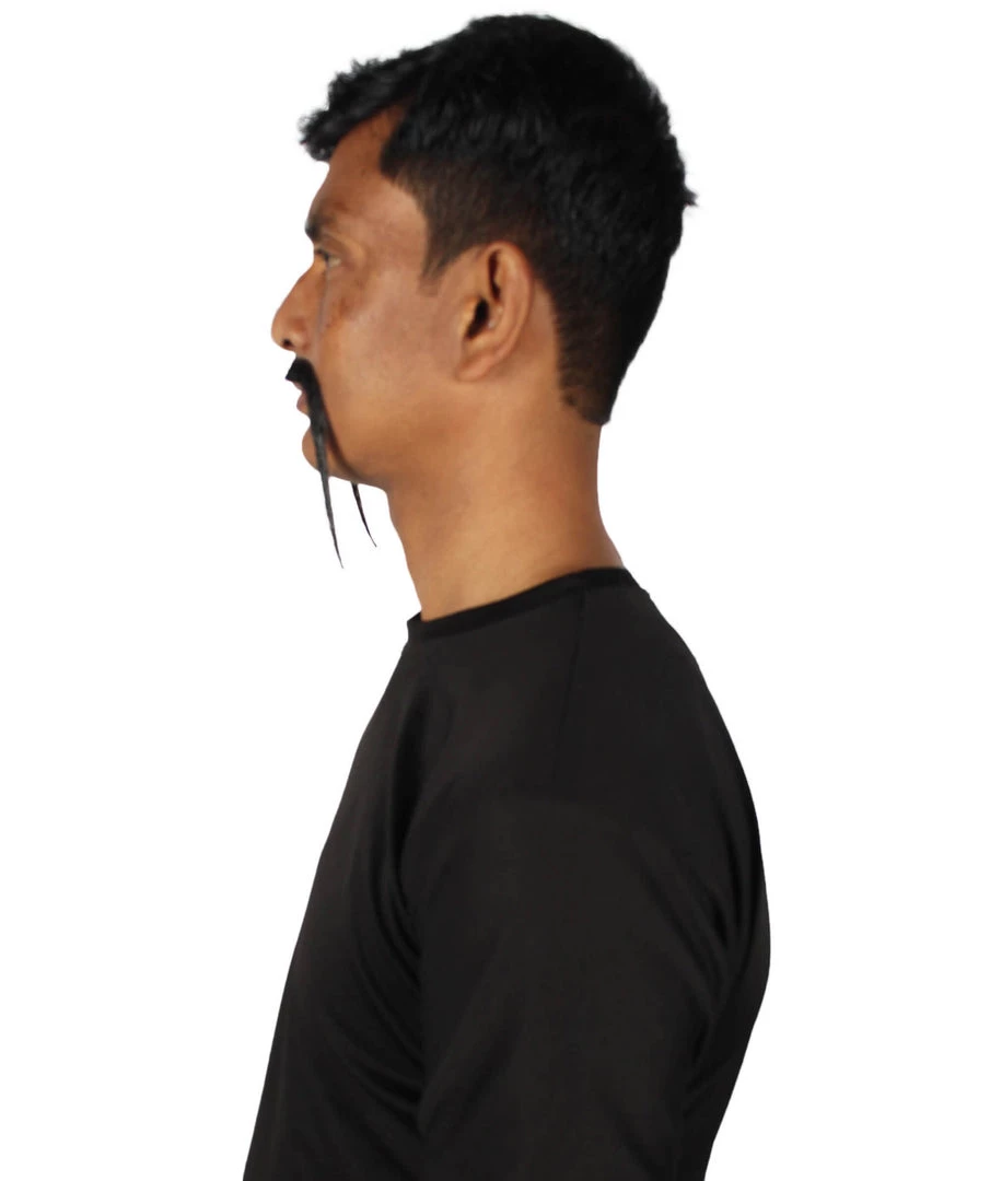 HPO Adult Men's Fu Manchu Fake Human Hair Mustache