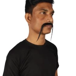 HPO Adult Men's Fu Manchu Fake Human Hair Mustache