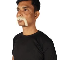 HPO Men's Human Hair Mustache Cosplay Facial Hair