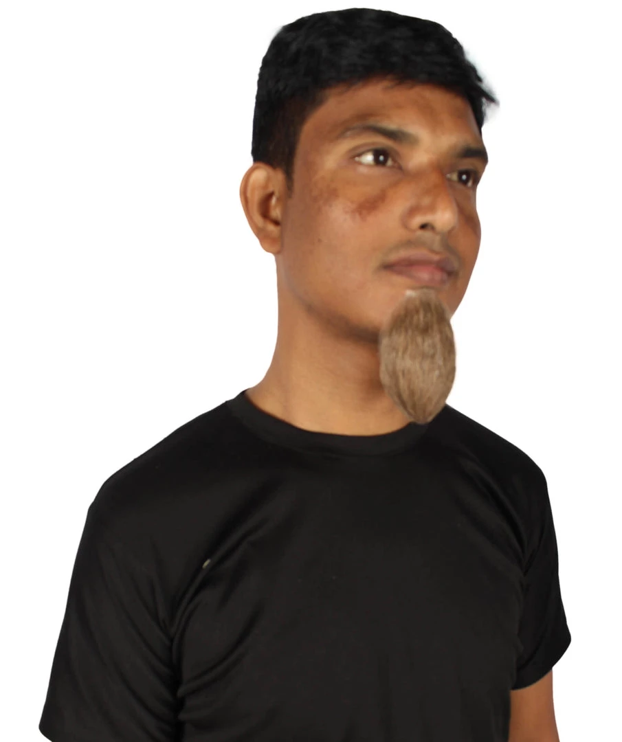 HPO Men's Goatee Synthetic Fiber With Human Hair Blend Beard