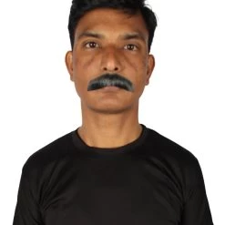 HPO Adult Men's Fake Lampshade Mustache (Natural Black)