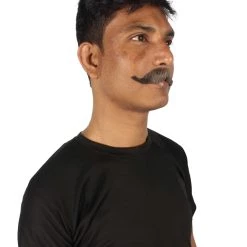 HPO Adult Men's Fake Human Hair Western Doc Mustache | Multiple Color Options