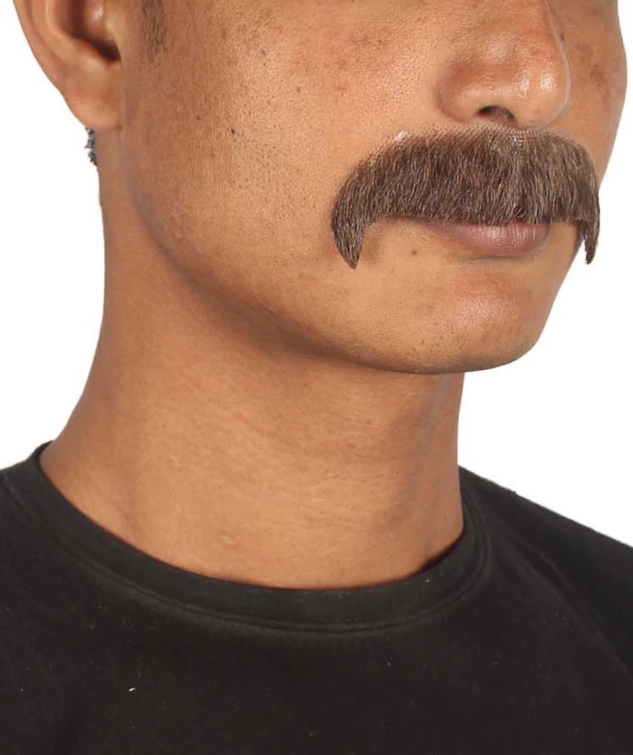 HPO Adult Men's Fake Human Hair Zappa Mustache | Multiple Colors