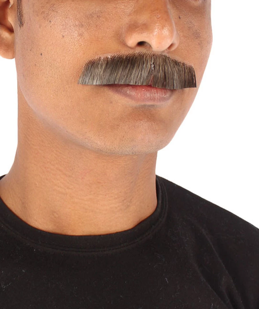 HPO Adult Men's Movie Borat Fake Human Hair Mustache | Multi Color Options