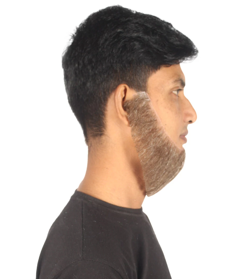 HPO Adult Men's Western Chin Curtain Style Long Beard Set | Multiple Colors