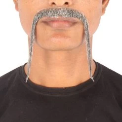 HPO Adult Men's Fu Manchu Fake Human Hair Mustache