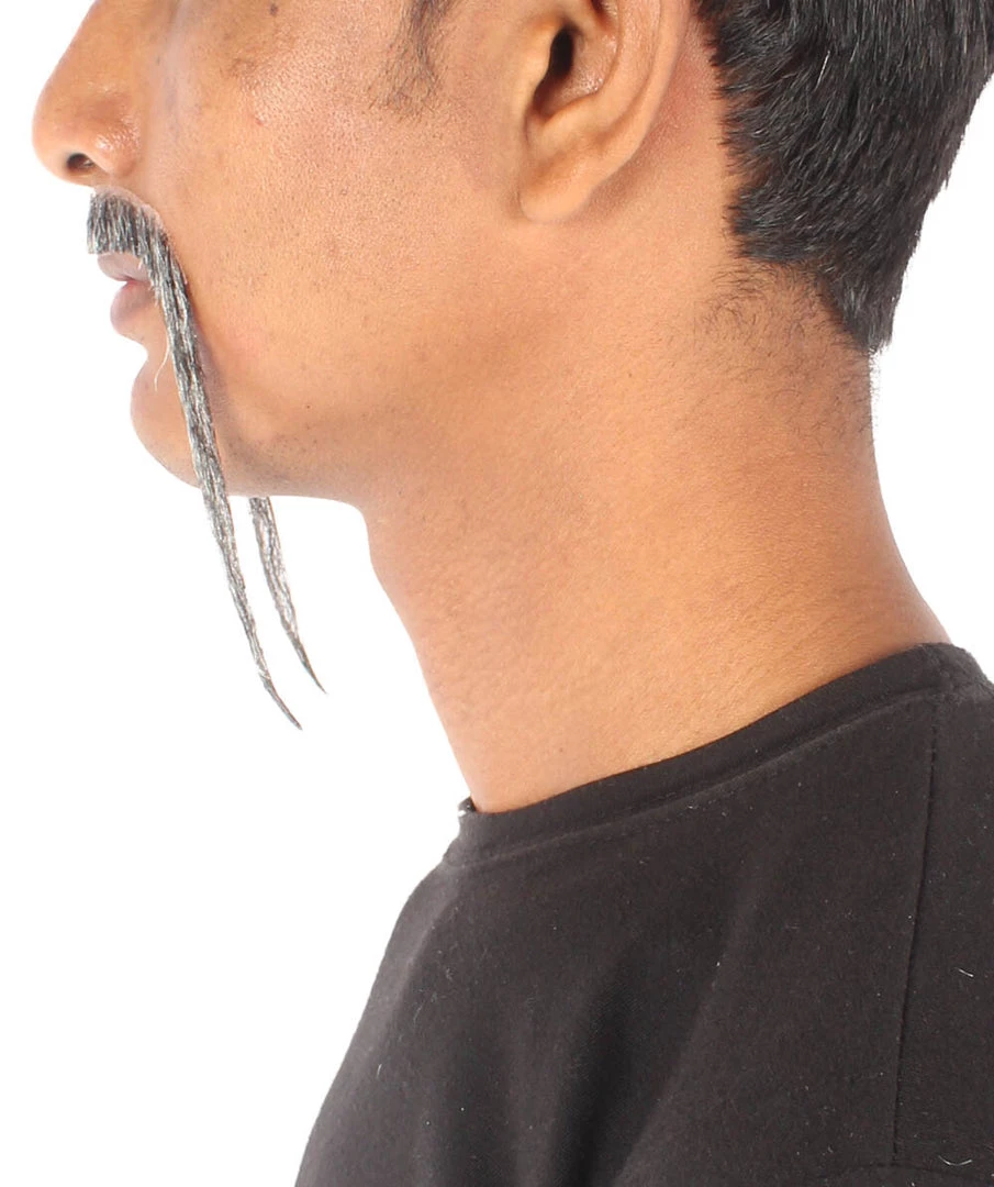 HPO Adult Men's Fu Manchu Fake Human Hair Mustache