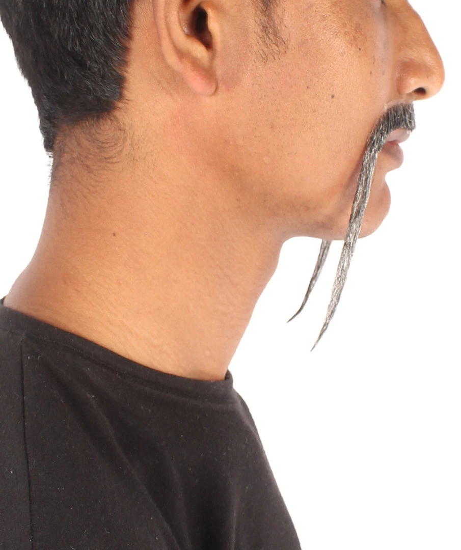 HPO Adult Men's Fu Manchu Fake Human Hair Mustache