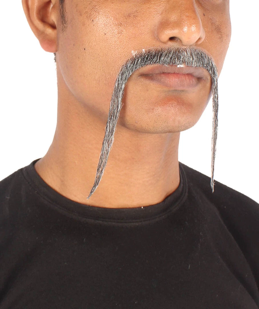 HPO Adult Men's Fu Manchu Fake Human Hair Mustache