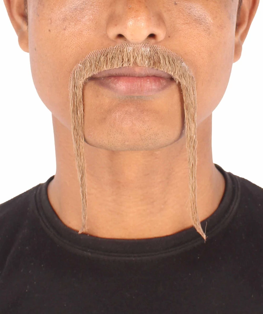 HPO Adult Men's Fu Manchu Fake Human Hair Mustache