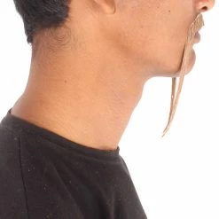 HPO Adult Men's Fu Manchu Fake Human Hair Mustache