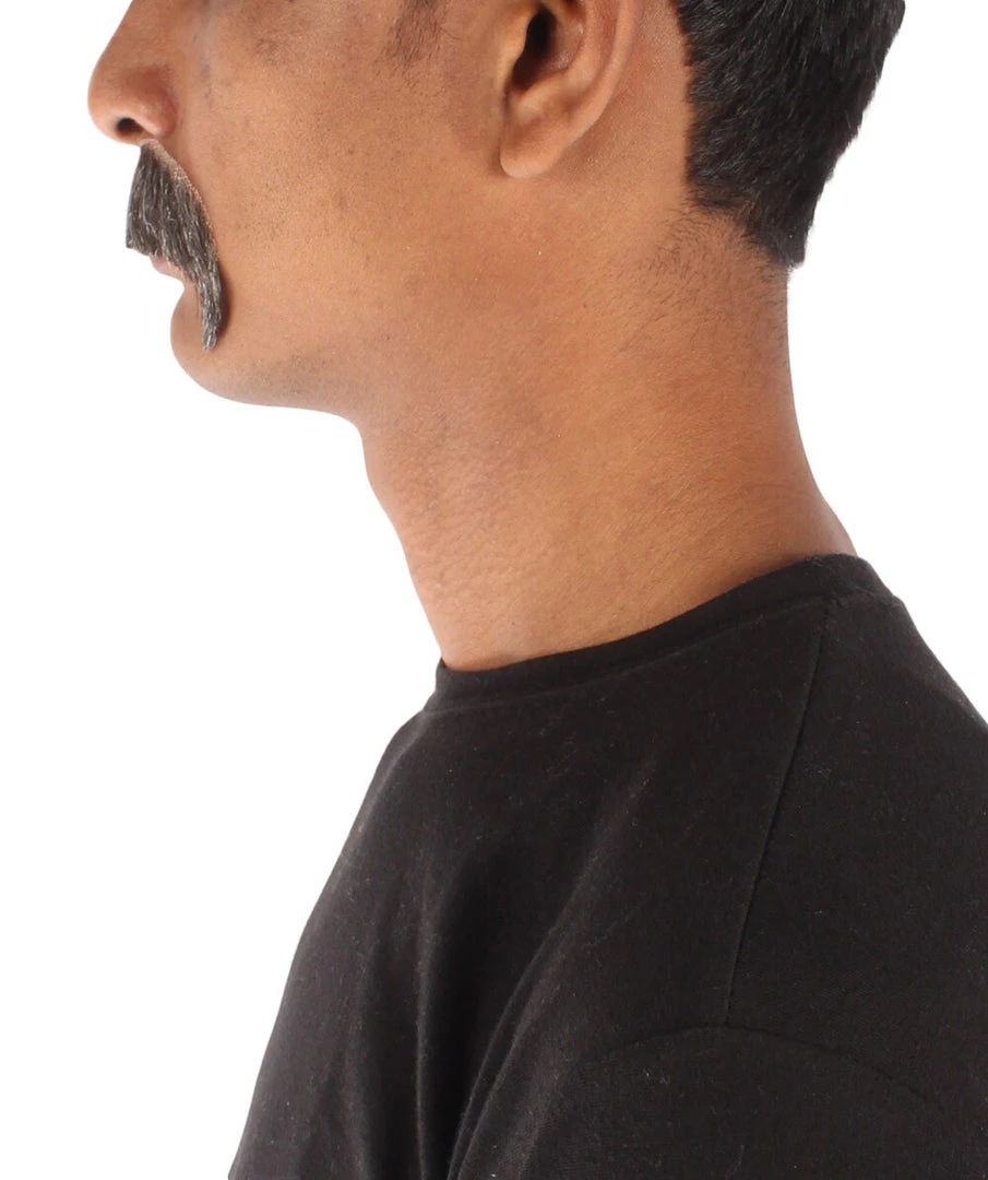 HPO Adult Men's Horseshoe Fake Human Hair Mustache | Facial Hair Multiple Colors Options