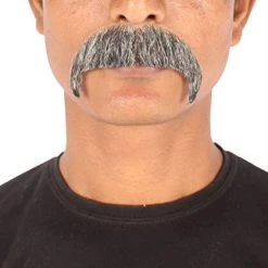 HPO Adult Men's Horseshoe Fake Human Hair Mustache | Facial Hair Multiple Colors Options