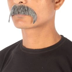 HPO Adult Men's Horseshoe Fake Human Hair Mustache | Facial Hair Multiple Colors Options
