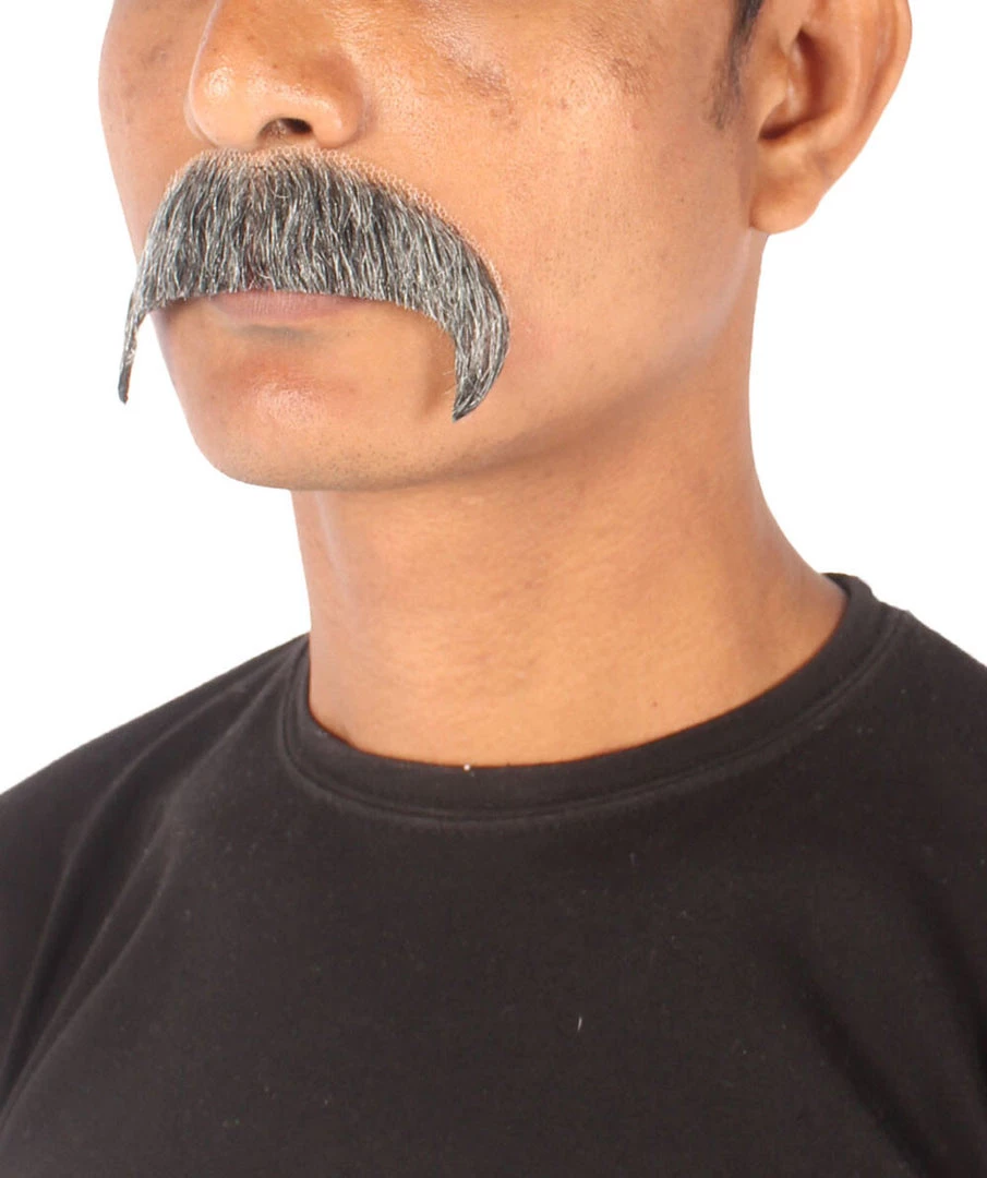 HPO Adult Men's Horseshoe Fake Human Hair Mustache | Facial Hair Multiple Colors Options