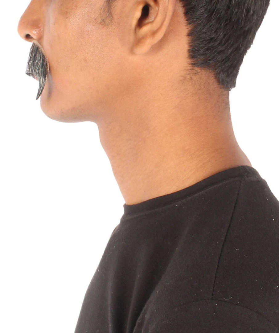 HPO Adult Men's Horseshoe Fake Human Hair Mustache | Facial Hair Multiple Colors Options