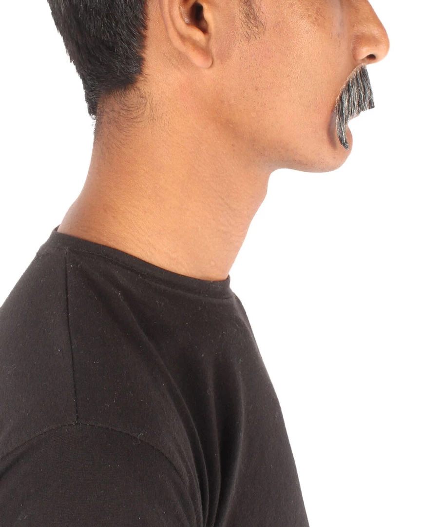 HPO Adult Men's Horseshoe Fake Human Hair Mustache | Facial Hair Multiple Colors Options