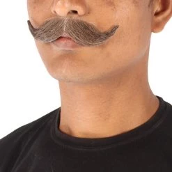 HPO Adult Men's Fake Imperial Human Hair Mustache | Multiple Color Options