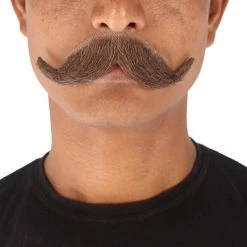 HPO Adult Men's Fake Imperial Human Hair Mustache | Multiple Color Options