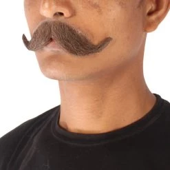 HPO Adult Men's Fake Imperial Human Hair Mustache | Multiple Color Options