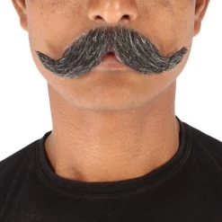 HPO Adult Men's Fake Imperial Human Hair Mustache | Multiple Color Options