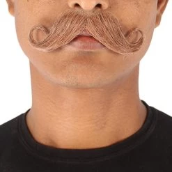 HPO Men's Human Hair Mustache Cosplay Facial Hair