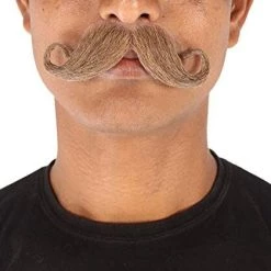 HPO Men's Human Hair Mustache Cosplay Facial Hair