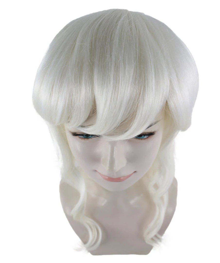 HPO Men's Pink Womens Game Wig | White TV/Movie Fancy Cosplay Halloween Wig | Premium Breathable Capless Cap
