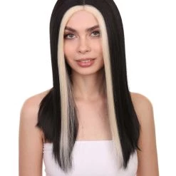 Adult Women's 18" Inch Long Length Straight 4x4 Lace Front Natural Black Blonde Highlight Icon Beauty Wig, 100% Heat Resistant Fibers, Perfect For Your Everyday Wear And Styling To Your Expectations | Nunique