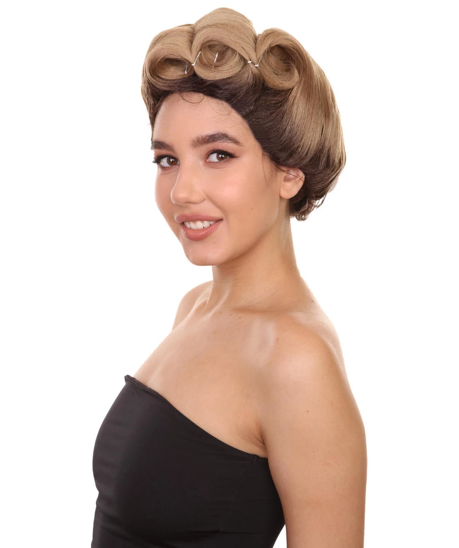 Adult Women's 13" Inch Medium Length Curled 360 Lace Front Natural Brown Bouffant Drag Beauty Wig, 100% Heat Resistant Fibers, Perfect For Your Everyday Wear And Styling To Your Expectations! | Nunique