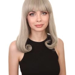 Adult Women's 12" Inch Medium Length Straight Side/Back Lace Natural Blonde Bangs Hairline Beauty Wig, 100% Heat Resistant Fibers, Perfect For Your Everyday Wear And Styling To Your Expectations! | Nunique