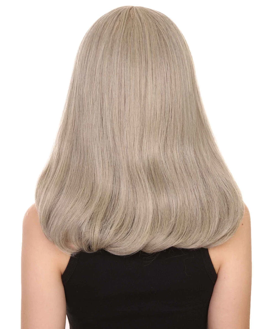Adult Women's 12" Inch Medium Length Straight Side/Back Lace Natural Blonde Bangs Hairline Beauty Wig, 100% Heat Resistant Fibers, Perfect For Your Everyday Wear And Styling To Your Expectations! | Nunique