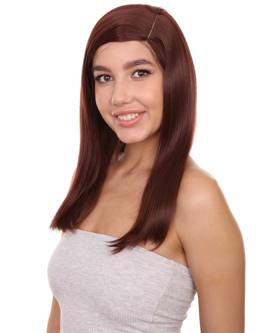 Adult Women's 18" Inch Long Length Straight 360 Lace Front Natural Brown Hairline Icon Beauty Wig, 100% Heat Resistant Fibers, Perfect For Your Everyday Wear And Styling To Your Expectations! | Nunique