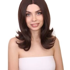 Adult Women's 12" Inch Medium Length Straight 4x4 Lace Front Natural Brown Hairline Icon Beauty Wig, 100% Heat Resistant Fibers, Perfect For Your Everyday Wear And Styling To Your Expectations! | Nunique