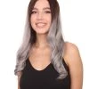 Adult Women's 22" Inch Long Length Wavy 1/4x13 Lace Natural Brown Grey Hairline Icon Beauty Wig, 100% Heat Resistant Fibers, Perfect For Your Everyday Wear And Styling To Your Expectations! | Nunique