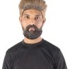 Adult Men's 10" Inch Short Length Straight Halloween Cosplay Pyromaniac Beach Bum Flicker Character Costume Wig, Synthetic Soft Fiber Hair With Black Beard | HPO