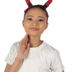 Adult Women's 5" Short Length Halloween Cosplay Devil Horns Accessory Demon Costume Piece, Made Of 100% Polyester | HPO