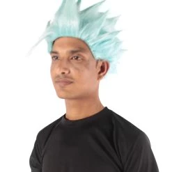 Adult Men's 10" Short Length Spiked Halloween Cosplay Anime Ban Costume Wig, Synthetic Soft Fiber Hair | HPO