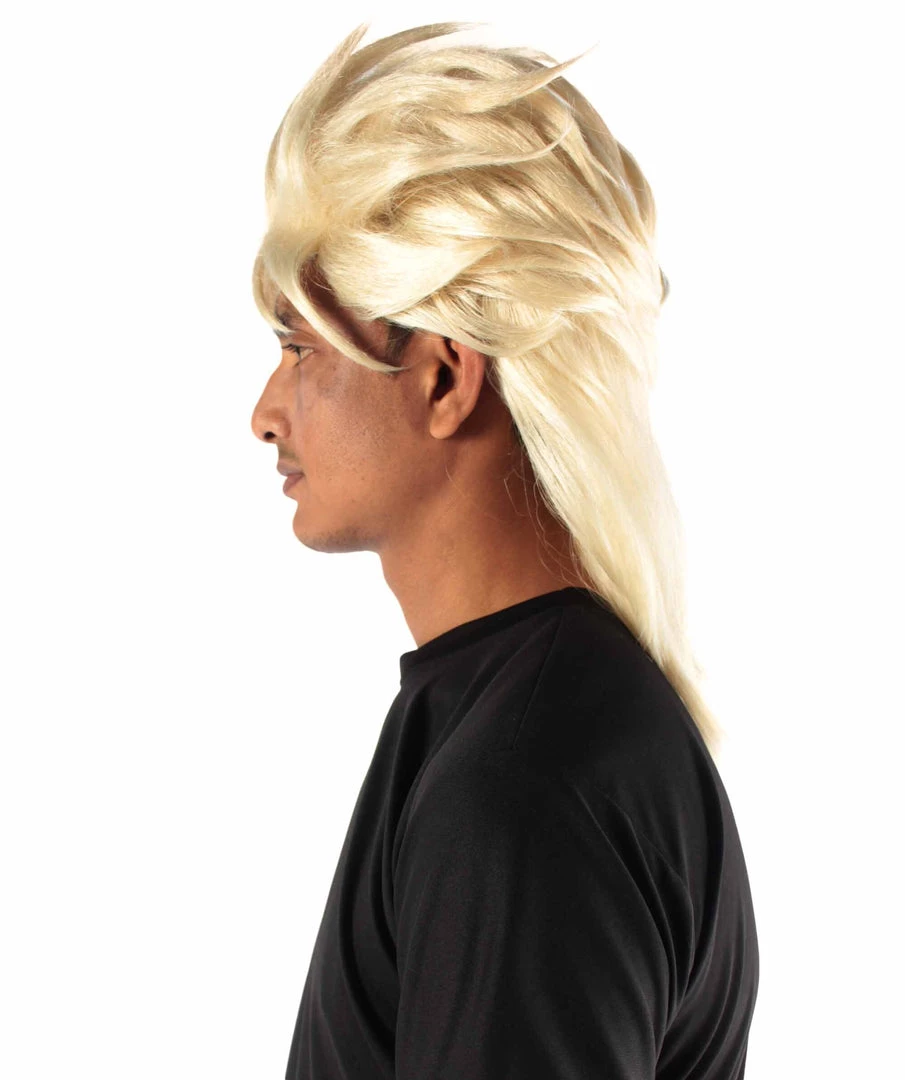 Adult Men's 21" Inch Long Length Spiked Halloween Cosplay Animated Fighter Dio Blonde Wig, Synthetic Soft Fiber Hair, Perfect For Your Next Convention And Group Anime Party! | HPO