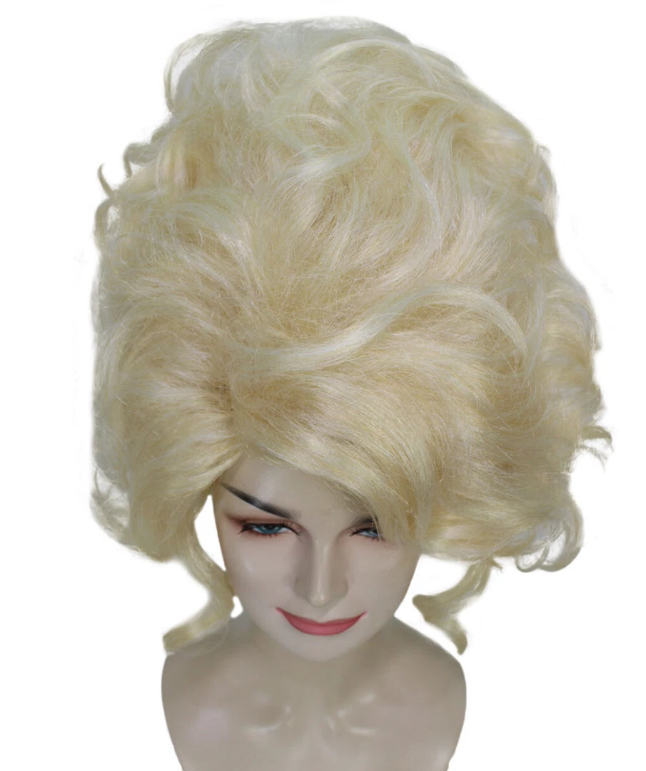 Adult Women's 14" Inch Medium Length Halloween Baroque Renaissance Lady Drag Costume Wig, Synthetic Soft Fiber Hair, Perfect For Your Next Fancy Convention And Group Royal Ball Party! | HPO
