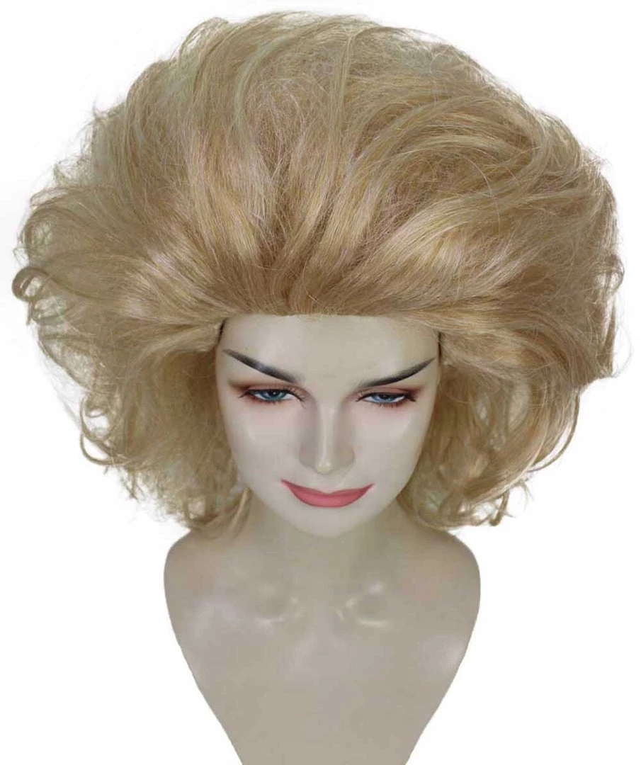 Adult Women's 17" Inch Medium Length Wavy Halloween Baroque Drag Queen Diva Costume Wig, Synthetic Soft Fiber Hair, Perfect For Your Next Convention And Group Party! | HPO