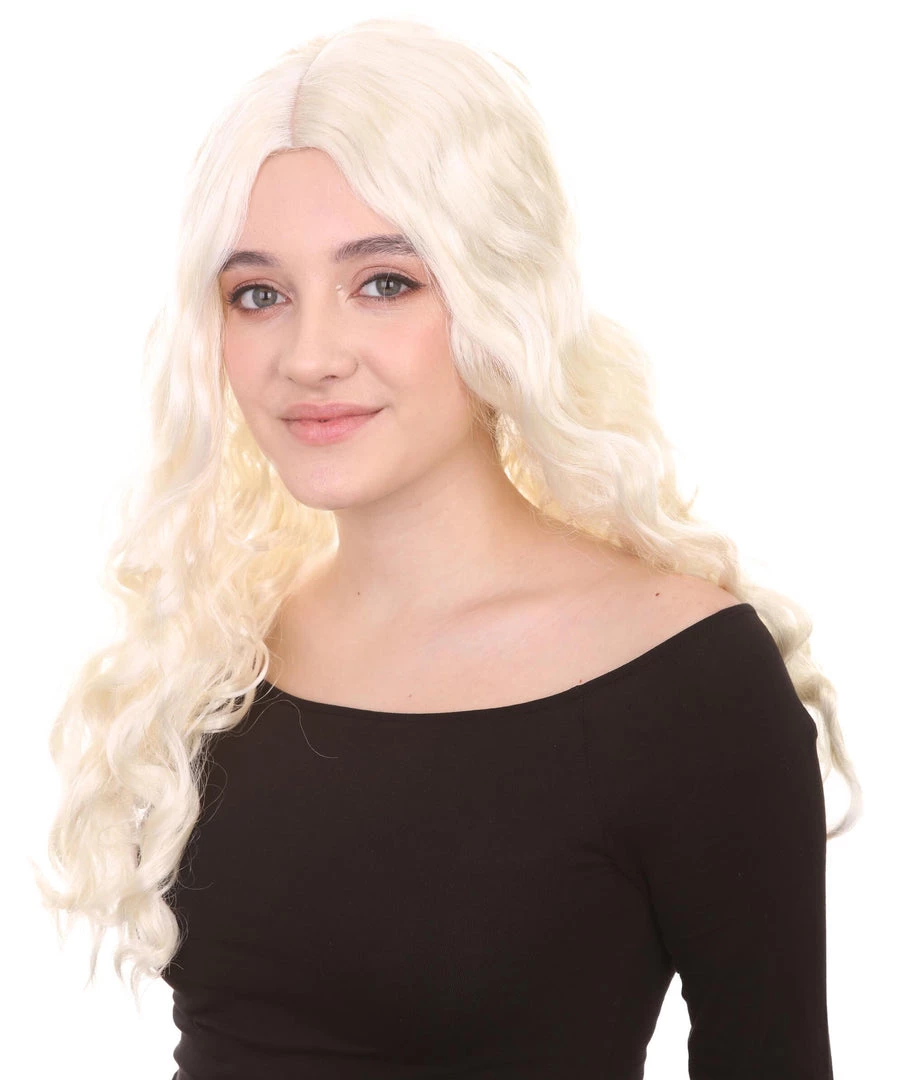 Adult Women's 21" Inch Long Length Halloween Animated Princess Of Frost Kingdom Costume Wig, Synthetic Soft Fiber Hair, Perfect For Your Next Convention And Group Anime Party! | HPO